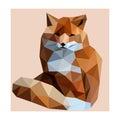 Low poly wild vector wild fox